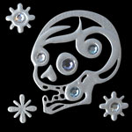 ts02sTattoo Silver S Skull (Side) 22x22mm 580